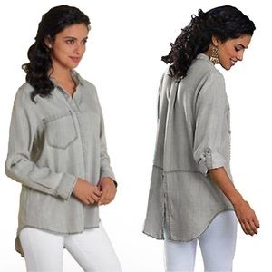 Soft Surroundings Talia Tencel Button Down Size XS